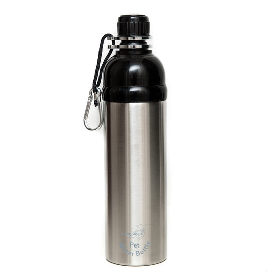 Lick 'n Flow Dog Water Bottle - Silver!